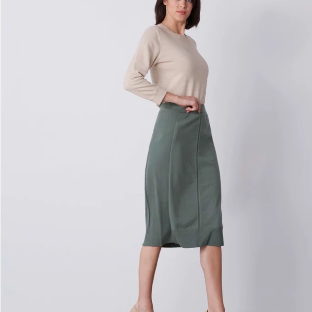 NWT Carlisle Collectiom Esplanade Midi Skirt - S - Green